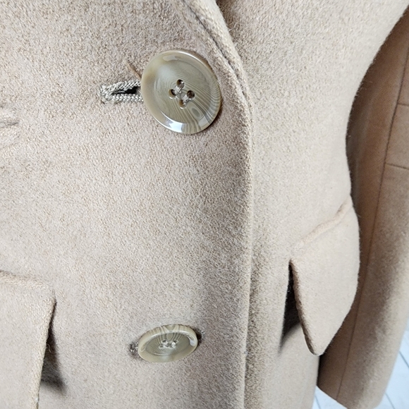 Jacob Wool Car Coat Tailored Single Breasted Camel Size XS - Picture 10 of 15